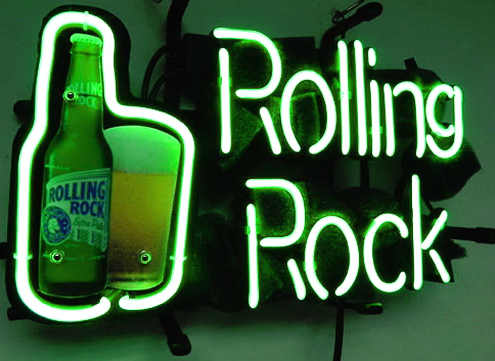 Rolling Rock Bottle Decal Neon Sign